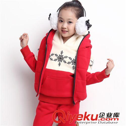 2014冬装爆款 新款代理加盟 韩国童装 冬装套装 女童雪花三件套装 女童套装1123
