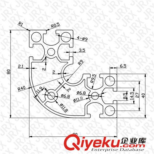 工业铝型材 铝型材厂家供应深圳工业铝型材 8840圆弧铝型材 铝合金型材