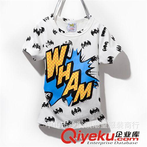 2014夏季短袖 2014新品夏季韩版童装批发品牌儿童服饰男孩 蝙蝠侠短袖T恤6849