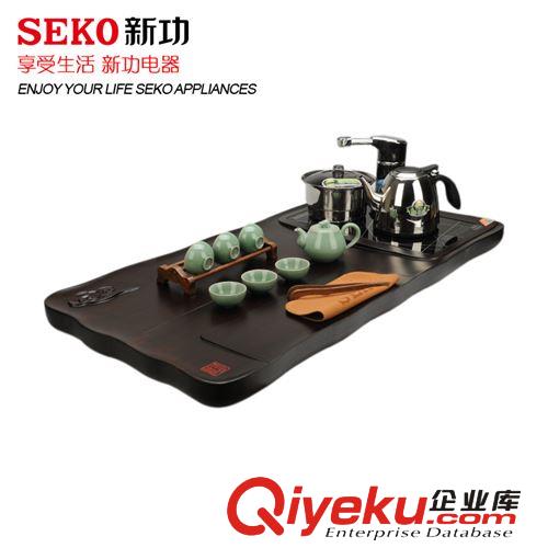 茶盘 Seko/新功 F52四合一茶具套装整套功夫黑檀木电热一体实木茶盘