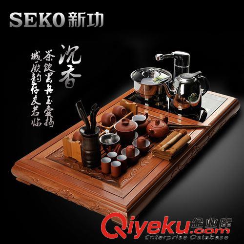 茶盘 SEKO/新功 F38 红木功夫大茶盘实木茶具套装配电热水壶茶具xd锅