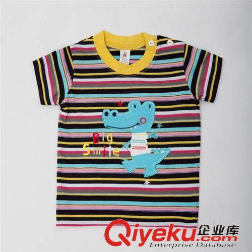婴儿装 014新款 动物花图婴装夏装条纹1313色间条T恤 中山厂价供应