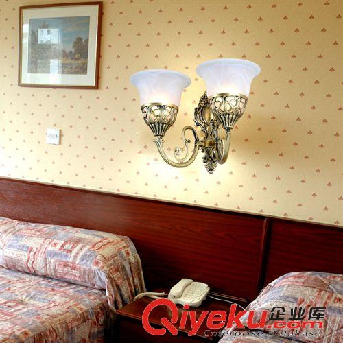 欧式壁灯 超值推荐欧式双头LED壁灯酒店客房床头灯 田园卧室灯 过道LED壁灯