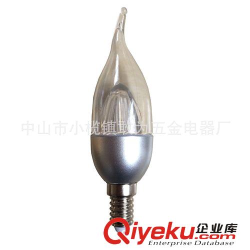 LED球泡 LED BLUBS 厂家直供 水晶灯专用银色透明led尖灯泡 银色透明LED尖灯泡拉尾