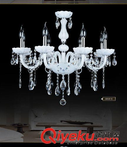 2014新款水晶灯 玉白色蜡烛水晶吊灯 欧式客厅吊灯 卧室餐厅灯具 创意水晶灯 灯饰