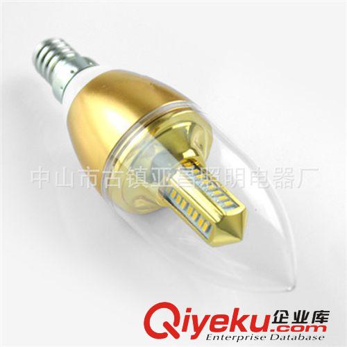 LED光源 LED蜡烛灯 E14小螺口 4W金色银色 节能环保 厂家直销