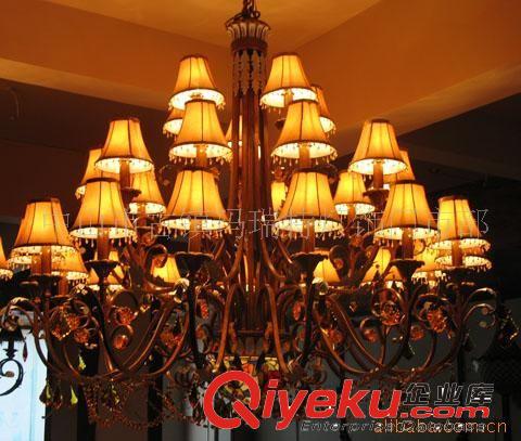 厂家批发欧式铁艺吊灯带手工布罩用于88苏荷酒吧KTV会所咖啡厅灯