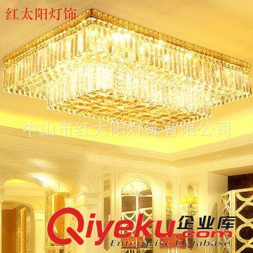 红太阳奢华gd酒店传统工程金色客厅客房水晶吸顶灯饰具
