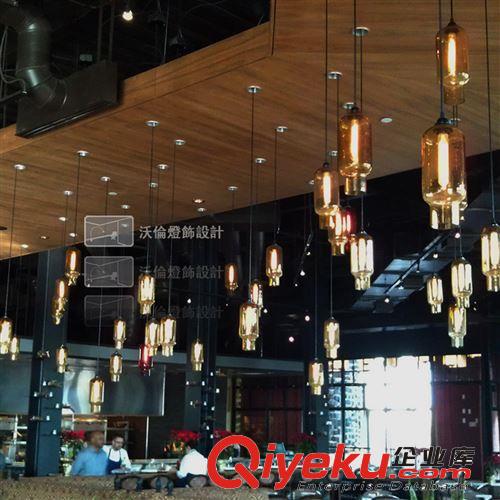 【沃伦】意大利设计 niche modern 复古玻璃艺术吊灯 咖啡厅吧台