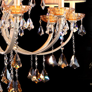 客房新款铁艺水晶灯欧式吊灯餐厅gd珍珠银水晶灯厂家批发价直销