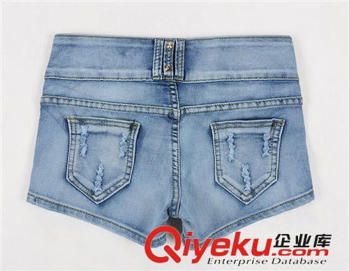 外贸原单厂家直销预定日韩女装 弹力修身破洞女式牛仔短裤热裤