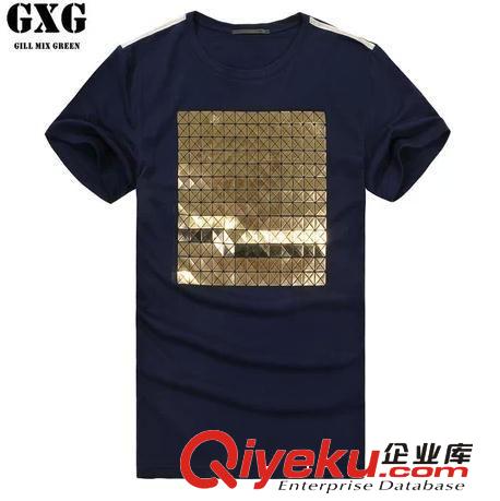 GXG男装2014新款夏装时尚百搭藏蓝色休闲短袖t恤CT712