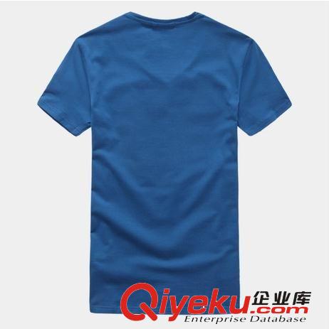 GXG男装2014夏装新款蓝色立体印花潮男士全棉修身V领短袖T恤T738