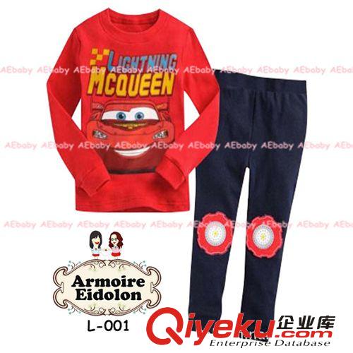AE外贸长袖儿童韩版家居服纯棉迪士尼麦昆套装卡通睡衣厂价批发