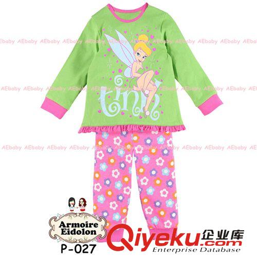 2014tj外贸迪士尼tinkerbell童套装女童婴儿家居服欧美睡衣批发