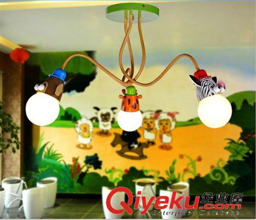 LED可爱儿童吸顶吊灯 创意动物头吸顶灯 餐厅卧室吸顶灯饰灯具