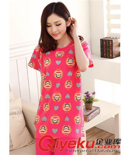 2014新款韩国代购家居服套装 时尚猴子睡衣套装 短袖时尚家居套装