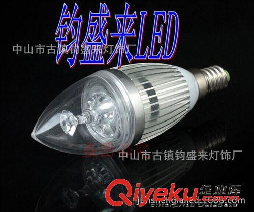 厂家直销 LED蜡烛灯 E14小螺口 超亮Led节能灯 3W尖泡 拉尾泡
