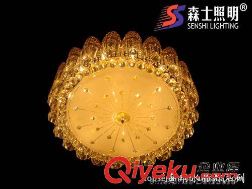 中山森士照明供应批发价 传统水晶灯 金黄色吸顶水晶灯 SJD-6806