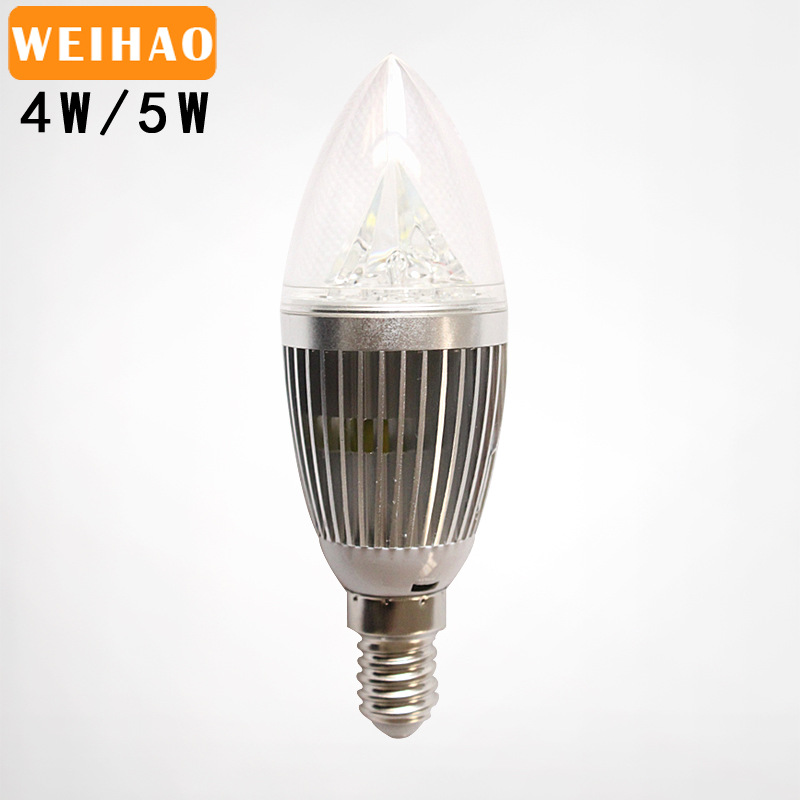 LED蜡烛灯节能灯泡5W光源尖泡贴片灯珠超亮拉尾泡