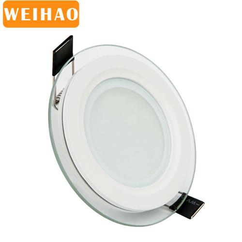 LED圆形玻璃灯 超薄面板灯  节能高亮平板灯