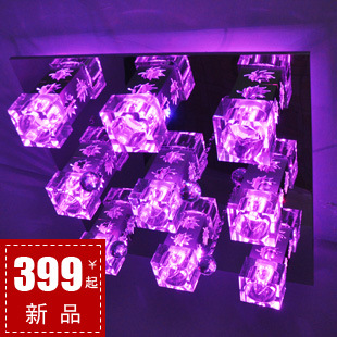 现代水晶灯 水晶吸顶灯 客厅水晶灯LED变色 9头水晶柱 CC801-9