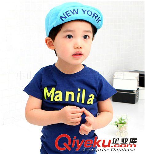 2014韩版童装批发 夏款字母儿童短袖 男童 T恤一件代发