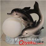 【厂价直销】工艺陶瓷摆设 动物台灯 欧式海豚台灯 D026
