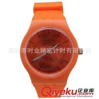 供应橙色流行斯沃琪Swatch硅胶手表