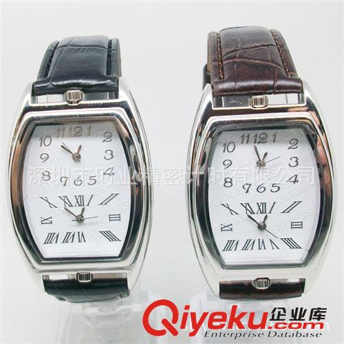 厂家供应双机芯手表 双时间石英手表 酒桶型腕表