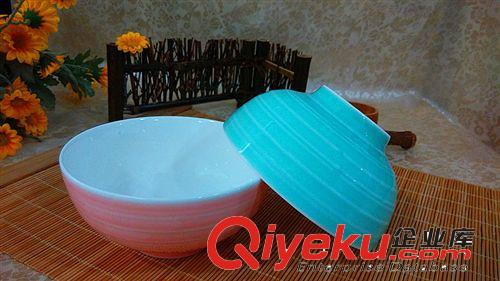 潮州 新品清水釉4.5寸直口色釉碗 促销礼品日韩赠品陶瓷餐具