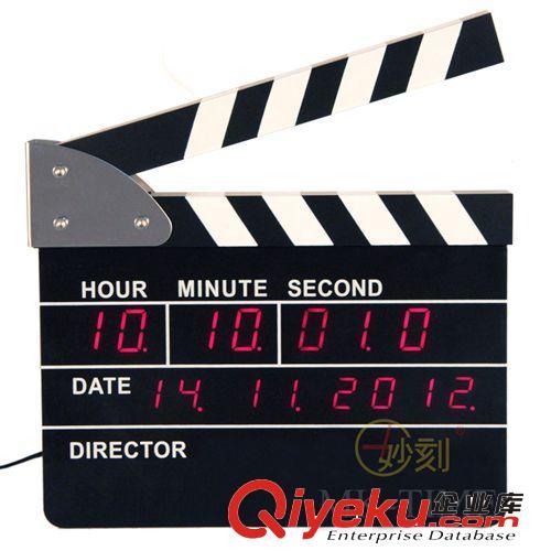 妙刻品牌LED系列电影拍板钟商务礼品创意电子钟导演打板HY-L017