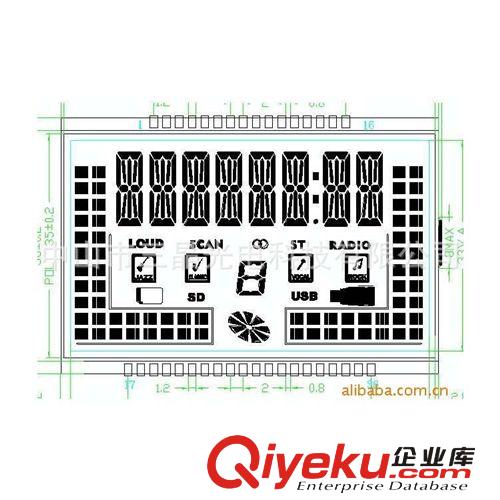 供应 液晶屏4位8字段码TN显示屏 超宽温LCD液晶屏