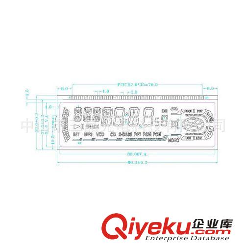 中山品牌厂家供应 车载MP3  LCD显示屏