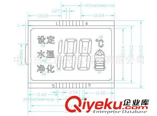 中山市品牌厂家供应  VA 黑底白字 饮水机专用LCD液晶显示屏