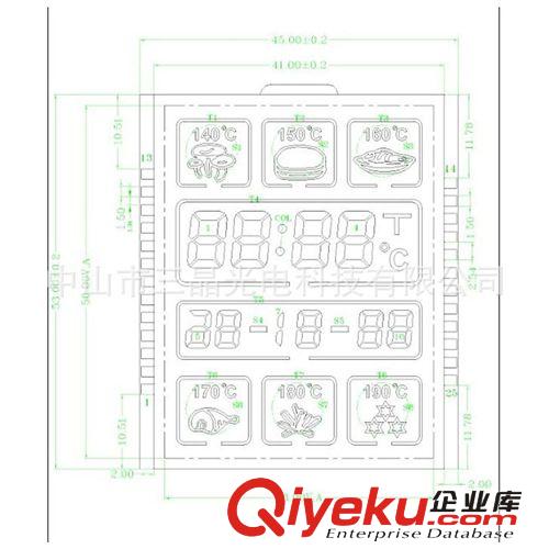 供应电烤炉类LCD液晶显示屏 VA黑膜型开模订制，可配套做配光