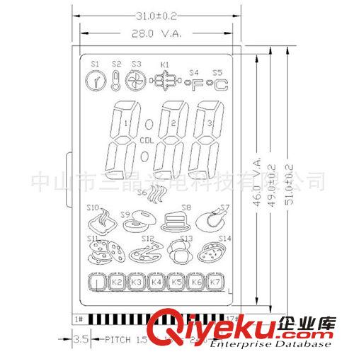 供应电烤炉类LCD液晶显示屏 VA黑膜型开模订制，可配套做配光