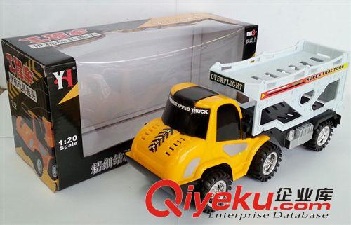 厂家批发玩具工程车 实色惯性拖头车 儿童霸气工程车 惯性玩具车