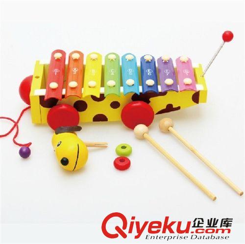 儿童早教益智8音阶可拖拉小黄狗音琴手敲琴音乐玩具