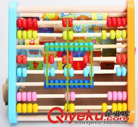 巧之木 儿童学习木质四合一多功能组合彩虹珠算数架计算架玩具1-3