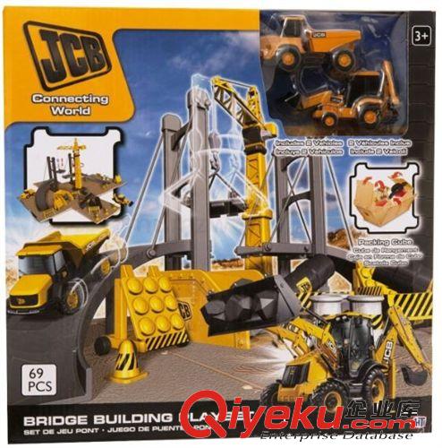 英国JCBzp组合套装工地装桥梁建设工地过家家玩具益智拼装玩具