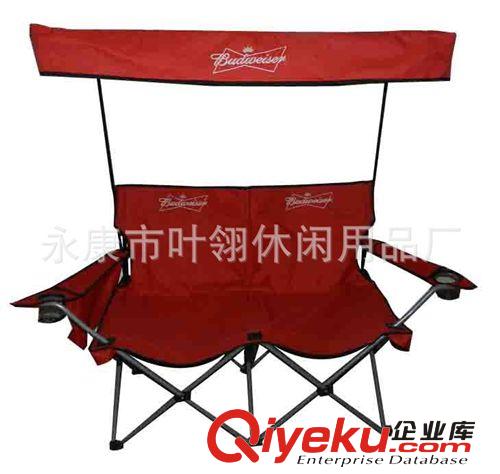 供应遮阳户外椅CH-0016C沙滩扶手野营椅  折叠椅 双人椅子带茶几