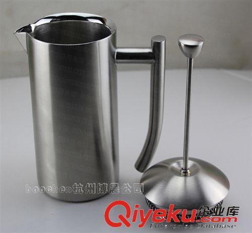 600毫升沙钢不锈钢咖啡壶 进口不锈钢双层咖啡壶法压壶洲际酒店壶