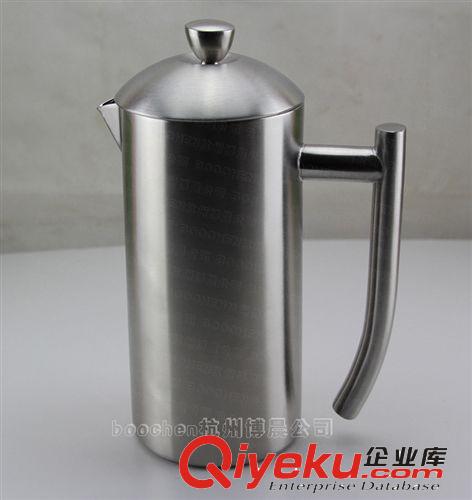 600毫升沙钢不锈钢咖啡壶 进口不锈钢双层咖啡壶法压壶洲际酒店壶