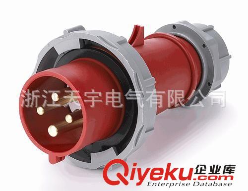 温州天宇公司供应新款法兰式16A 插头-IP44-5孔