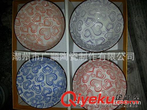 生产供应 可爱陶瓷碗 微波炉陶瓷碗