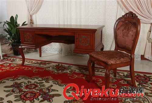厂家批发销售 欧美式 gd红木色 书桌书椅套装 酒店 家居 家具