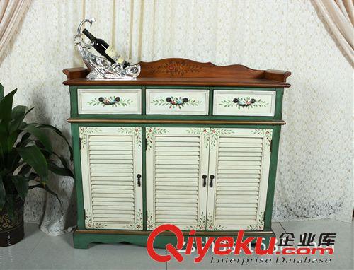 厂家生产销售 中式 gd家具 绿色 三门三斗鞋柜