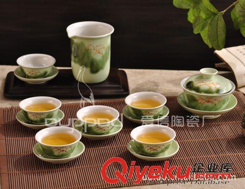 碗型手彩莲花茶具套装 窑变陶瓷/手彩瓷/功夫茶具/礼品工艺品