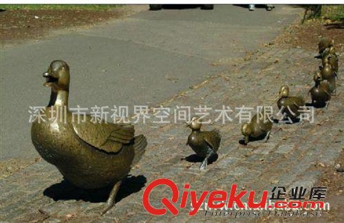 新视界厂家出售鸭子铜雕塑 动物雕塑摆件 时尚工艺品摆件